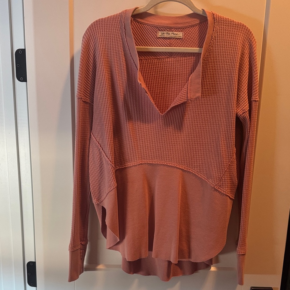 We The Free Rose Waffle Knit Top